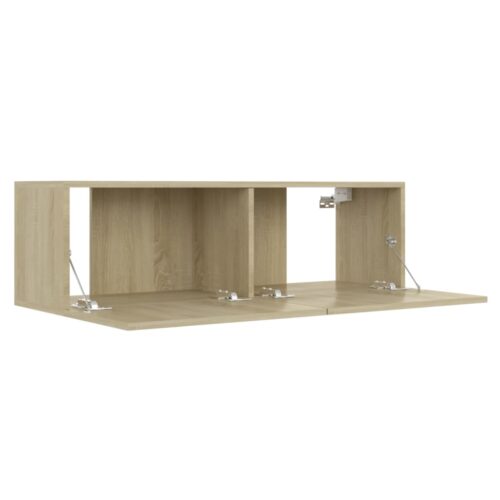3-Piece TV Cabinet Entertainment Unit Stand Storage Table Cupboard Shelf Oak - Image 6