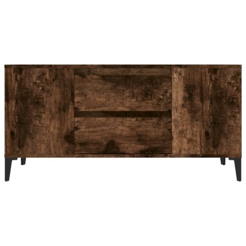 TV Cabinet Smoked Oak 102x44.5x50cm Engineered Wood - Image 6