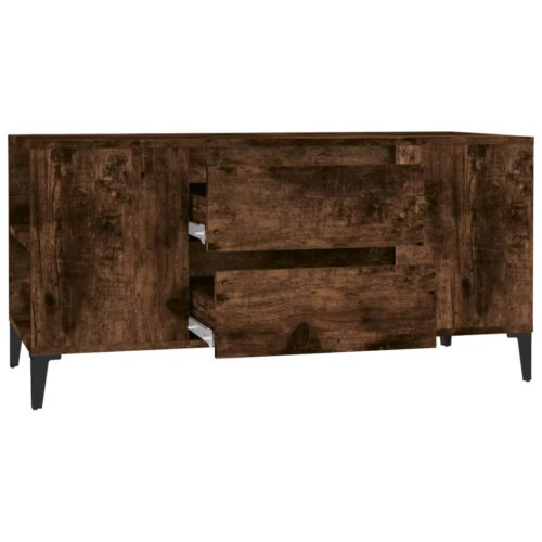 TV Cabinet Smoked Oak 102x44.5x50cm Engineered Wood - Image 7