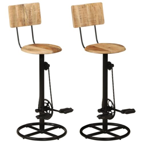 Bar Stools 2pcs Solid Wood Mango - Image 12