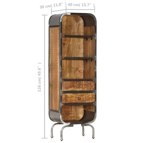 Highboard 40x30x126cm Solid Wood Mango - Image 9