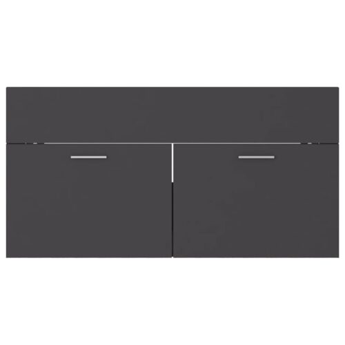Bathroom Furniture Set Grey Engineered Wood - Image 9