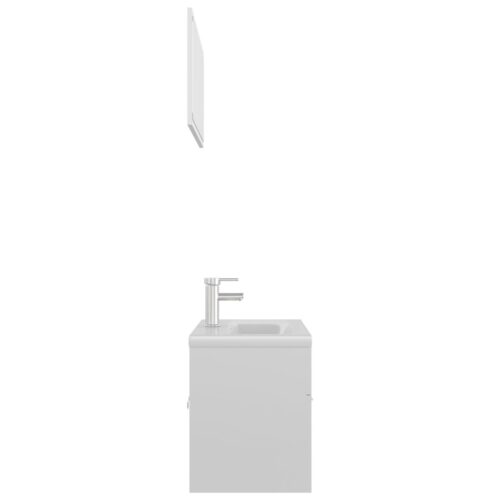 Bathroom Furniture Set High Gloss White Engineered Wood - Image 6