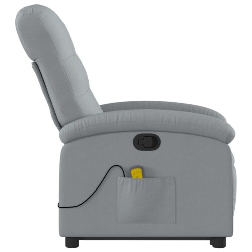 Stand up Massage Recliner Chair Light Grey Fabric - Image 9