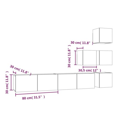 Wall Mount TV Cabinet Entertainment Unit Stand Storage Drawers Shelf Wood White - Image 8