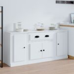 Sideboards 3pcs White Engineered Wood