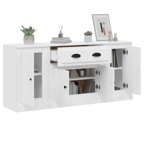 Sideboards 3pcs White Engineered Wood - Image 4