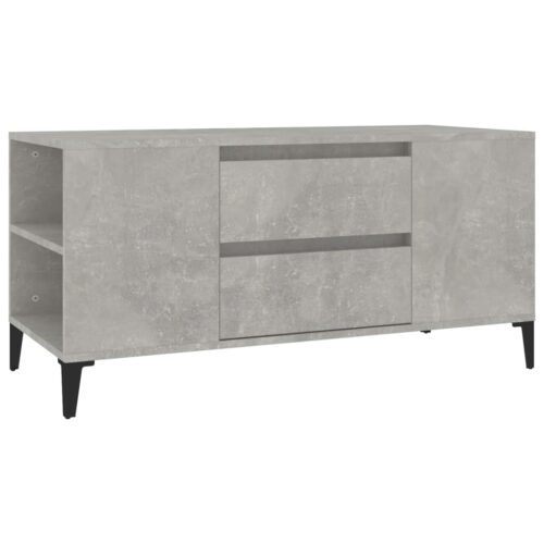 TV Cabinet Concrete Grey 102x44.5x50cm Engineered Wood - Image 2