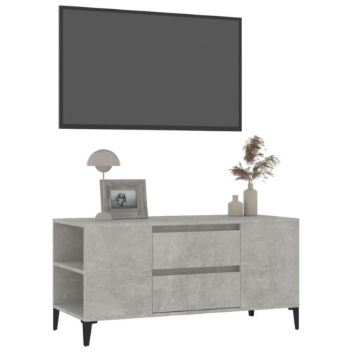 TV Cabinet Concrete Grey 102x44.5x50cm Engineered Wood - Image 4