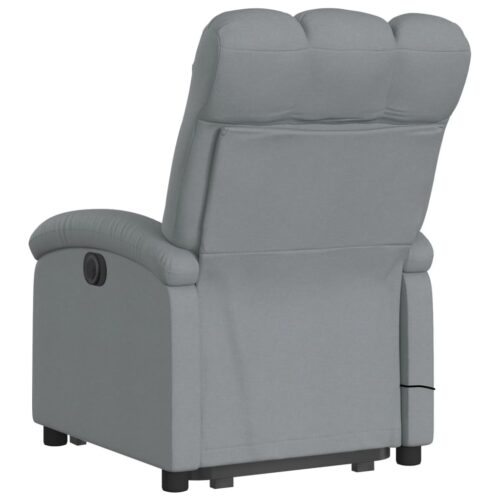 Electric Stand up Massage Recliner Chair Light Grey Fabric - Image 4