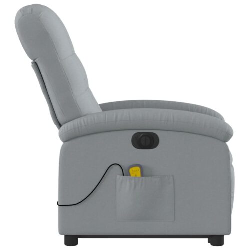 Electric Stand up Massage Recliner Chair Light Grey Fabric - Image 9