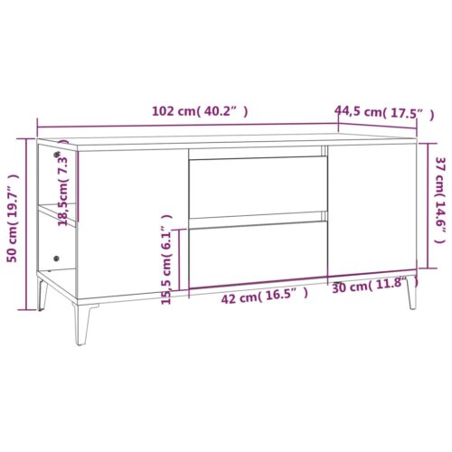 TV Cabinet Grey Sonoma 102x44.5x50cm Engineered Wood - Image 10
