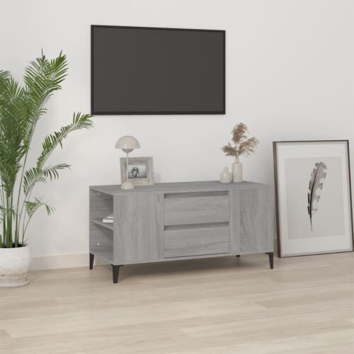 TV Cabinet Grey Sonoma 102x44.5x50cm Engineered Wood - Image 12
