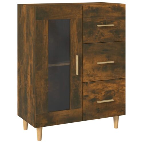 Sideboard Smoked Oak 69.5x34x90cm Engineered Wood - Image 2