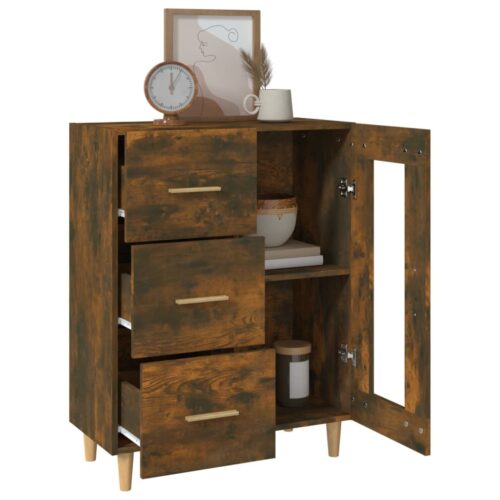 Sideboard Smoked Oak 69.5x34x90cm Engineered Wood - Image 4