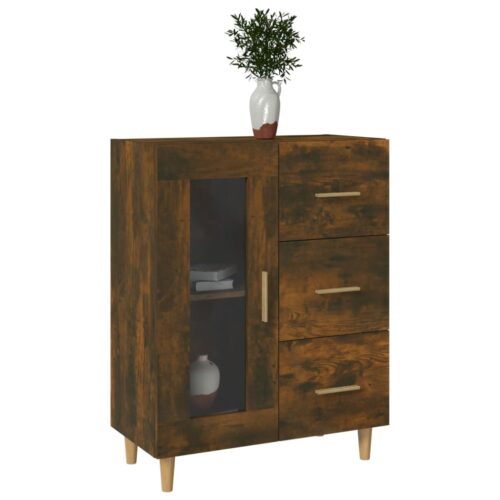 Sideboard Smoked Oak 69.5x34x90cm Engineered Wood - Image 5