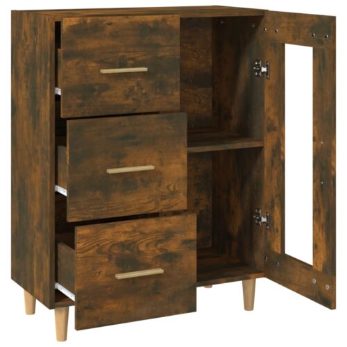 Sideboard Smoked Oak 69.5x34x90cm Engineered Wood - Image 8