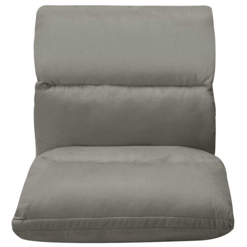 Folding Floor Chair Dark Grey Microfibre - Image 5