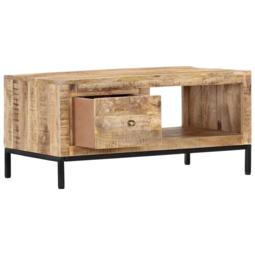 Coffee Table 88x50x42cm Solid Mango Wood - Image 4