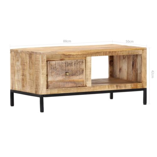 Coffee Table 88x50x42cm Solid Mango Wood - Image 7