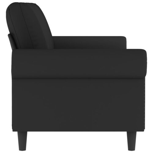 3-Seater Sofa Lounge Couch Futon Living Room Chair Velvet Fabric Black 180cm - Image 4