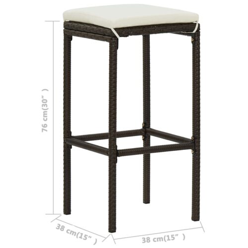 4-Piece Outdoor Bar Set Garden Patio Kitchen Dining Barstools Chairs Furniture - Image 9