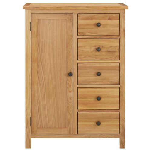 Wardrobe 76x52x105cm Solid Oak Wood - Image 3
