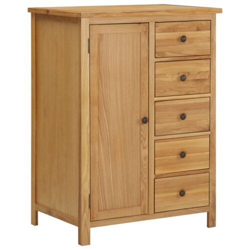 Wardrobe 76x52x105cm Solid Oak Wood - Image 9