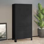 Industrial Wardrobe Black 90x50x180cm Metal