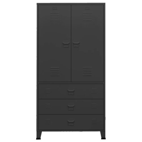 Industrial Wardrobe Black 90x50x180cm Metal - Image 3