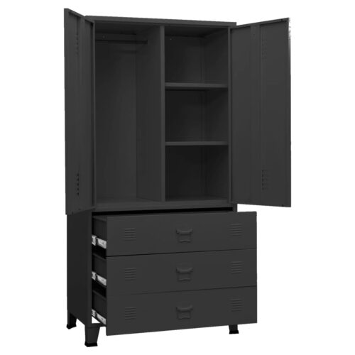 Industrial Wardrobe Black 90x50x180cm Metal - Image 6