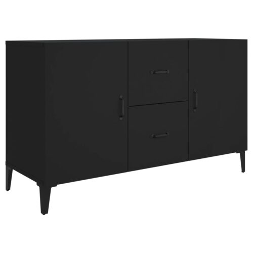 Sideboard Black 100x36x60cm Engineered Wood - Image 2