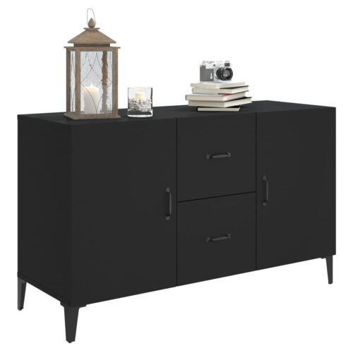 Sideboard Black 100x36x60cm Engineered Wood - Image 4