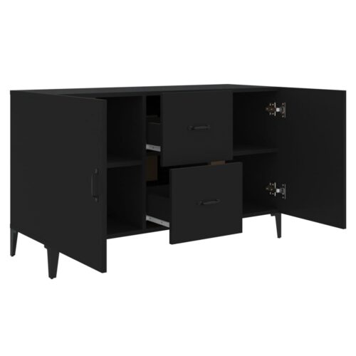 Sideboard Black 100x36x60cm Engineered Wood - Image 7
