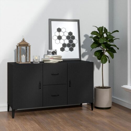 Sideboard Black 100x36x60cm Engineered Wood - Image 10