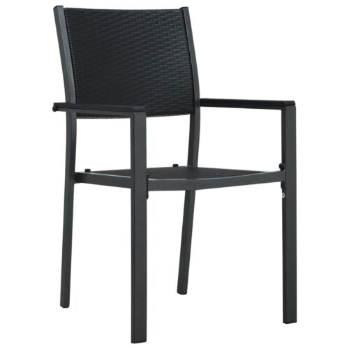 5-Piece Garden Dining Set Black - Image 4