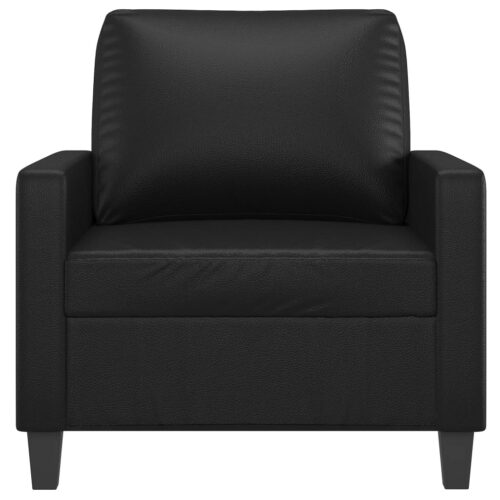 Faux Leather Sofa Chair Lounge Accent Single Couch Reading Armchair 60cm Black - Image 3