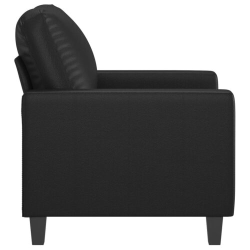 Faux Leather Sofa Chair Lounge Accent Single Couch Reading Armchair 60cm Black - Image 4