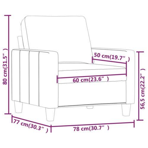 Faux Leather Sofa Chair Lounge Accent Single Couch Reading Armchair 60cm Black - Image 8