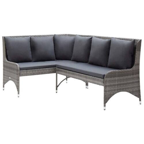 Garden Corner Sofas 2pcs Poly Rattan Grey