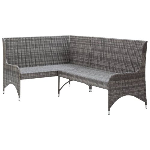 Garden Corner Sofas 2pcs Poly Rattan Grey - Image 3
