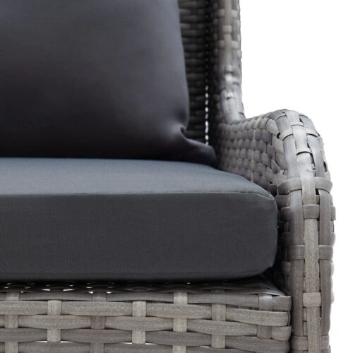 Garden Corner Sofas 2pcs Poly Rattan Grey - Image 4