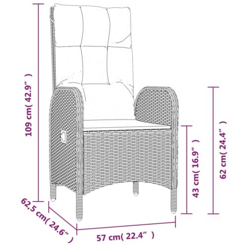 4-Piece Garden Dining Set with Cushions Black Poly Rattan Wicker Outdoor Patio Furniture - Image 11