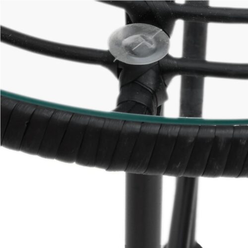5-Piece Garden Dining Set Black Poly Rattan Wicker Outdoor Patio Furniture - Image 9