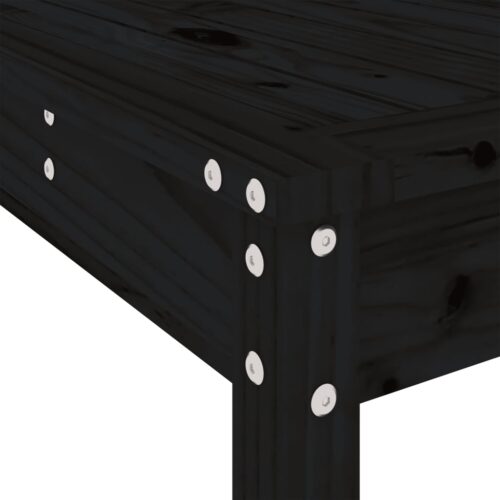 3-Piece Garden Bar Set Black Wood Timber Outdoor Patio Furniture Pine - Image 7