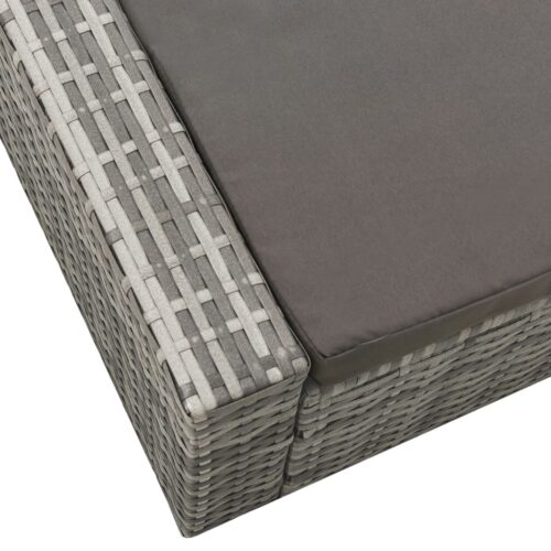 Double Sun Lounger Poly Rattan Grey - Image 5