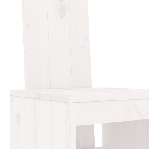 3-Piece Garden Bar Set White Wood Timber Outdoor Patio Furniture Pine - Image 5