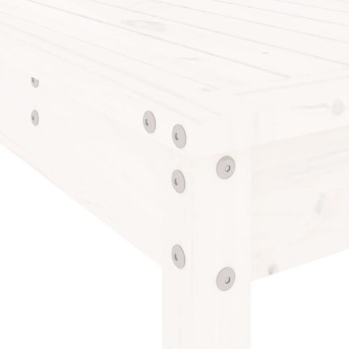 3-Piece Garden Bar Set White Wood Timber Outdoor Patio Furniture Pine - Image 7
