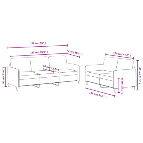 2-Piece Sofa Set Black Velvet - Image 7
