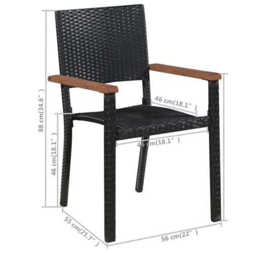 7-Piece Garden Dining Set Black Outdoor Patio Lounge Furniture - Image 11